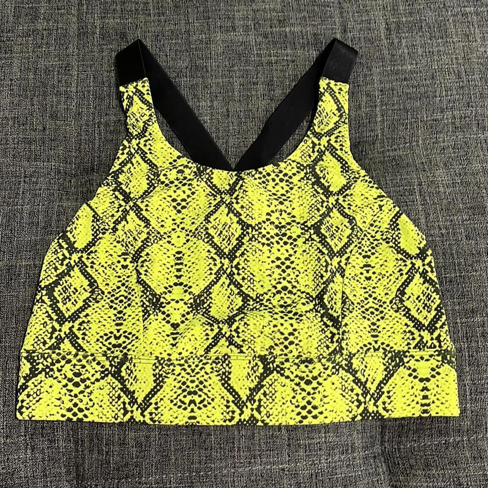 Superdown Neon Snake Print Longline Sports Bra NWT Revolve Athleisure Crop Top L